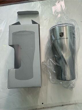 Porsche Thermos Travel Mug 460ml Double Wall Insulated Cup Green Metallic New